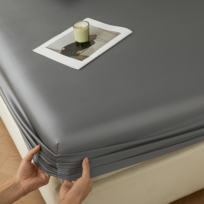 91家纺网 家纺一手货源 找家纺 涵宸家纺 2026新款纯色天丝棉单床笠-场景一 床笠-星夜灰