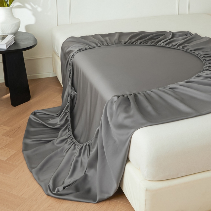 91家纺网 家纺一手货源 找家纺 涵宸家纺 2026新款纯色天丝棉单床笠-场景一 床笠-星夜灰