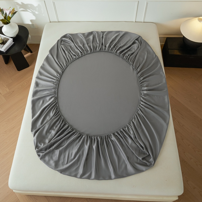 91家纺网 家纺一手货源 找家纺 涵宸家纺 2026新款纯色天丝棉单床笠-场景一 床笠-星夜灰