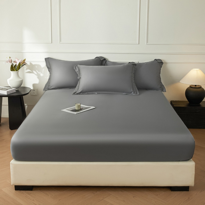 91家纺网 家纺一手货源 找家纺 涵宸家纺 2026新款纯色天丝棉单床笠-场景一 床笠-星夜灰