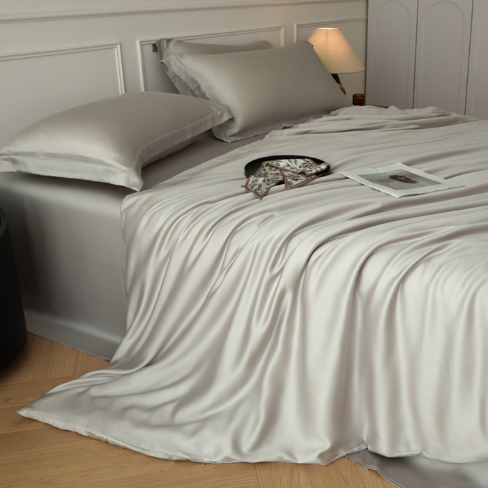 91家纺网 家纺一手货源 找家纺 涵宸家纺 2026新款纯色天丝棉单被套-场景一 太空灰