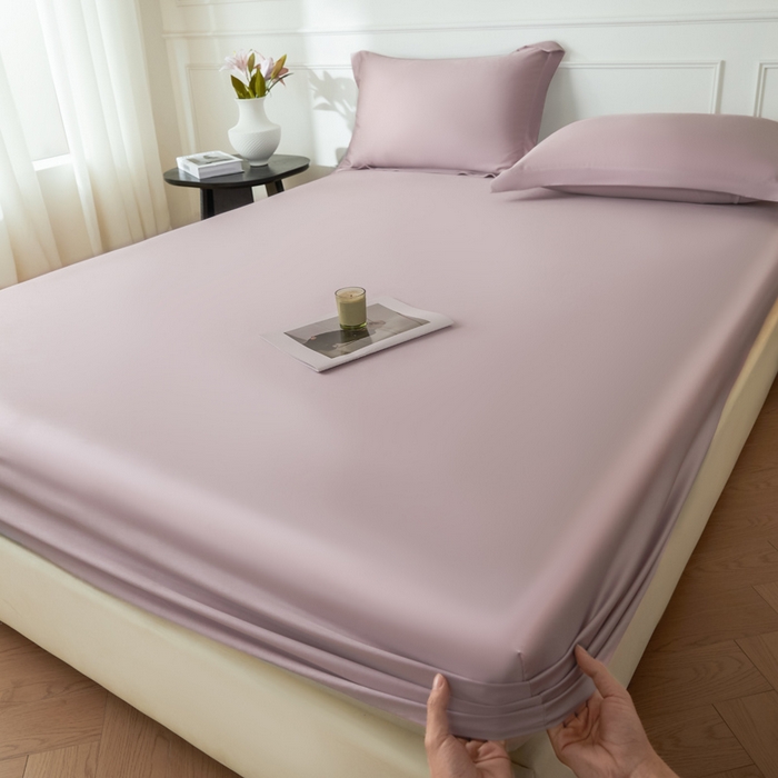 涵宸家纺 2026新款纯色天丝棉单床笠-场景一 床笠-紫语