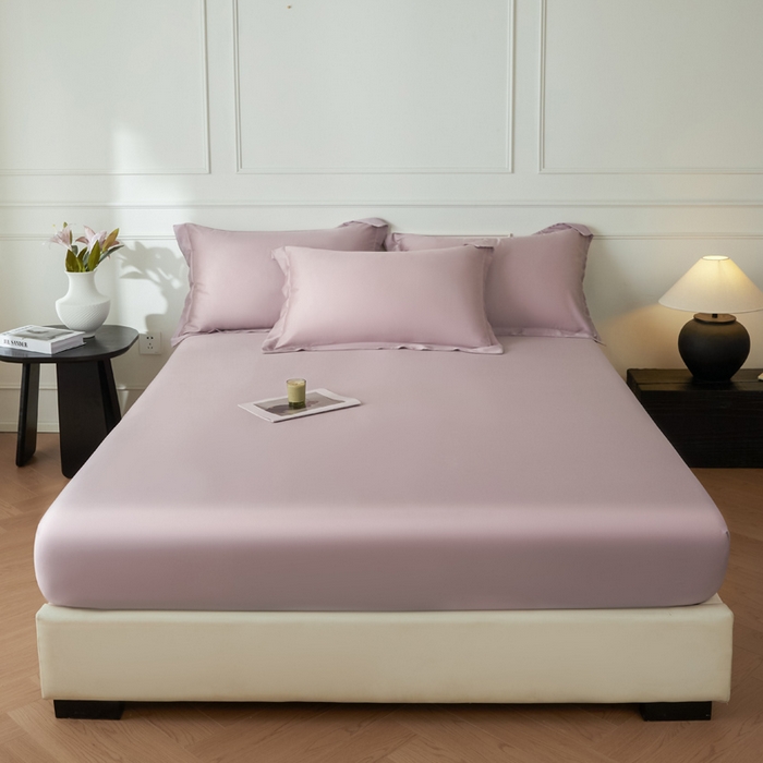 91家纺网 家纺一手货源 找家纺 涵宸家纺 2026新款纯色天丝棉单床笠-场景一 床笠-紫语