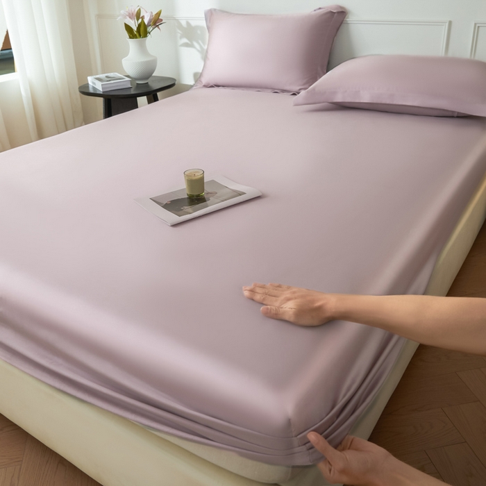 91家纺网 家纺一手货源 找家纺 涵宸家纺 2026新款纯色天丝棉单床笠-场景一 床笠-紫语