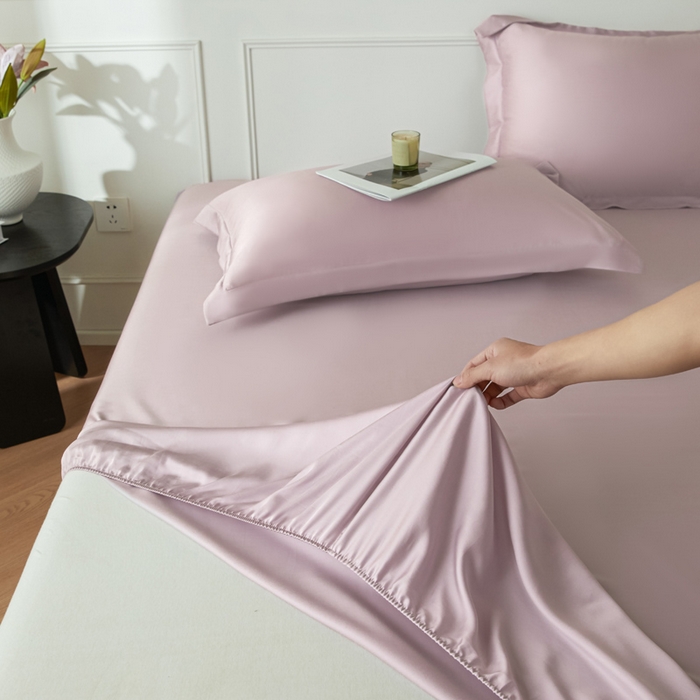 91家纺网 家纺一手货源 找家纺 涵宸家纺 2026新款纯色天丝棉单床笠-场景一 床笠-紫语