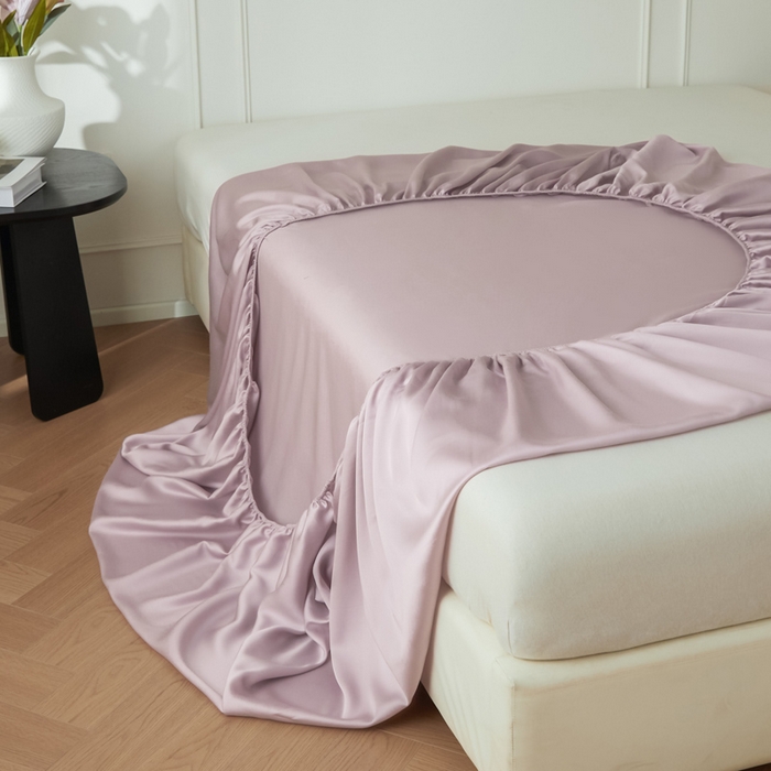 91家纺网 家纺一手货源 找家纺 涵宸家纺 2026新款纯色天丝棉单床笠-场景一 床笠-紫语