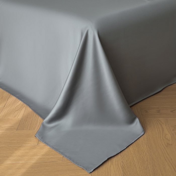 91家纺网 家纺一手货源 找家纺 涵宸家纺 2026新款纯色天丝棉单被套-场景一 星夜灰