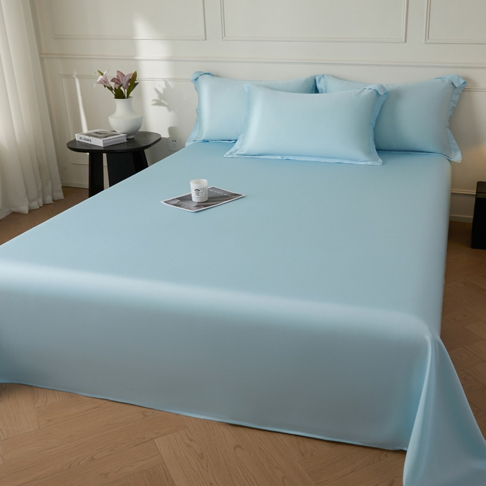 91家纺网 家纺一手货源 找家纺 涵宸家纺 2026新款纯色天丝棉单床单-场景一 床单-海天兰