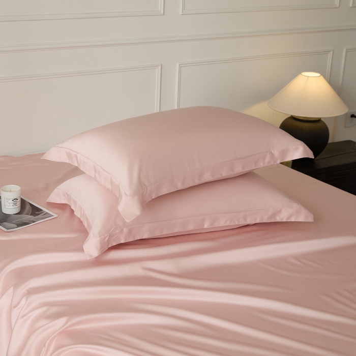 91家纺网 家纺一手货源 找家纺 涵宸家纺 2026新款纯色天丝棉单床单-场景一 床单-玫瑰粉