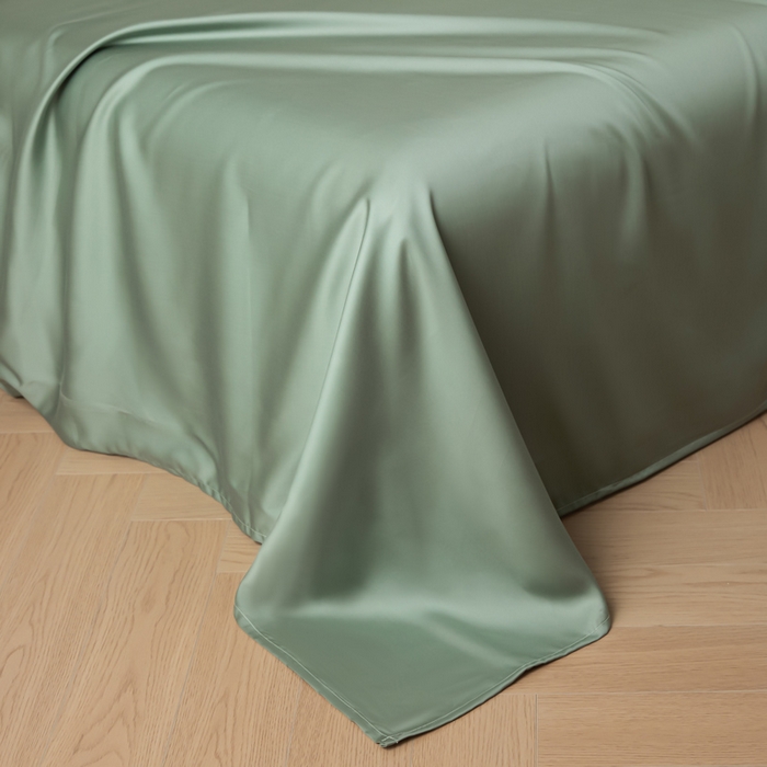 91家纺网 家纺一手货源 找家纺 涵宸家纺 2026新款纯色天丝棉单床单-场景一 床单-赛琳绿