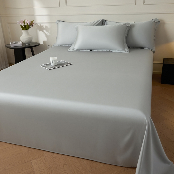 91家纺网 家纺一手货源 找家纺 涵宸家纺 2026新款纯色天丝棉单床单-场景一 床单-时尚灰