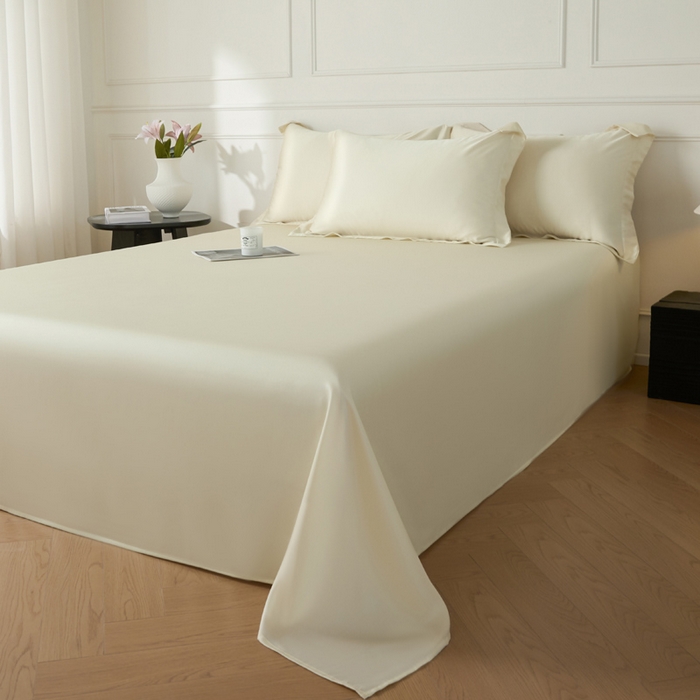 91家纺网 家纺一手货源 找家纺 涵宸家纺 2026新款纯色天丝棉单床单-场景一 床单-象牙白