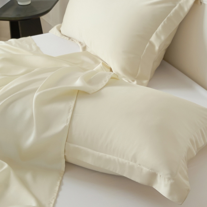 91家纺网 家纺一手货源 找家纺 涵宸家纺 2026新款纯色天丝棉单床单-场景一 床单-象牙白