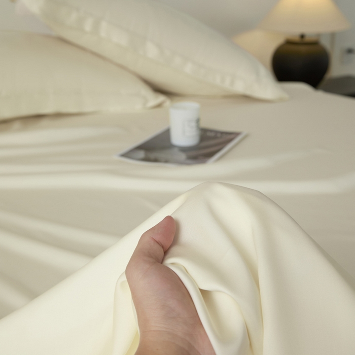 91家纺网 家纺一手货源 找家纺 涵宸家纺 2026新款纯色天丝棉单床单-场景一 床单-象牙白