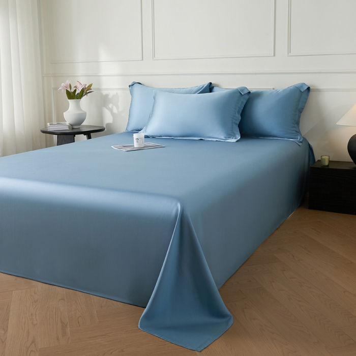 91家纺网 家纺一手货源 找家纺 涵宸家纺 2026新款纯色天丝棉单床单-场景一 床单-星耀兰