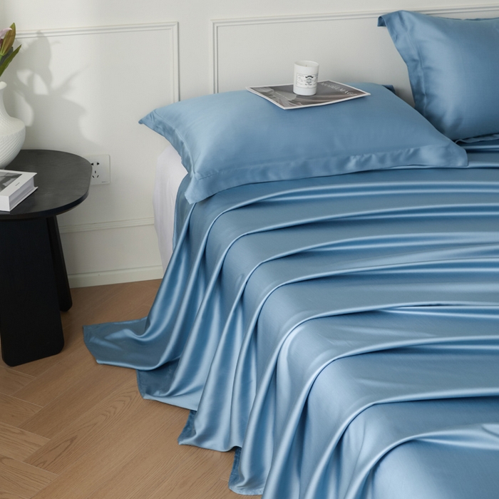 91家纺网 家纺一手货源 找家纺 涵宸家纺 2026新款纯色天丝棉单床单-场景一 床单-星耀兰