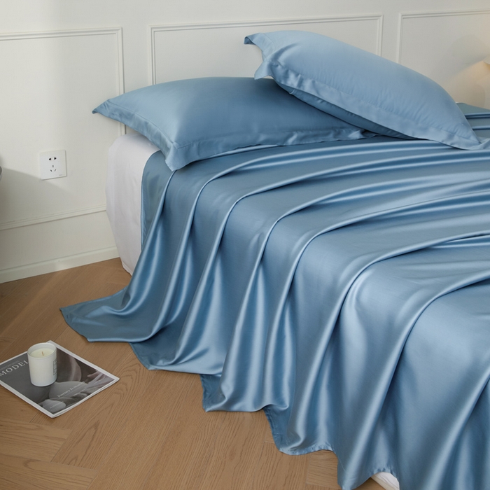 91家纺网 家纺一手货源 找家纺 涵宸家纺 2026新款纯色天丝棉单床单-场景一 床单-星耀兰