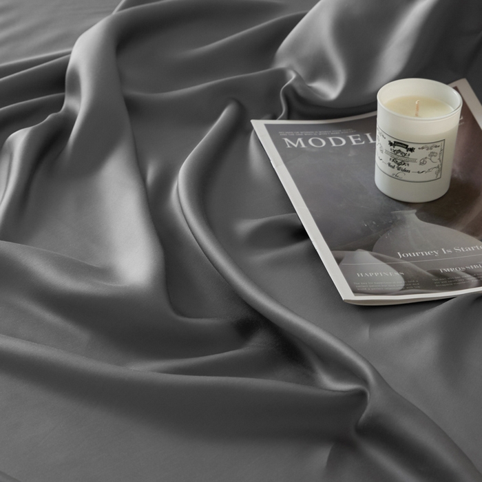 91家纺网 家纺一手货源 找家纺 涵宸家纺 2026新款纯色天丝棉单床单-场景一 床单-星夜灰