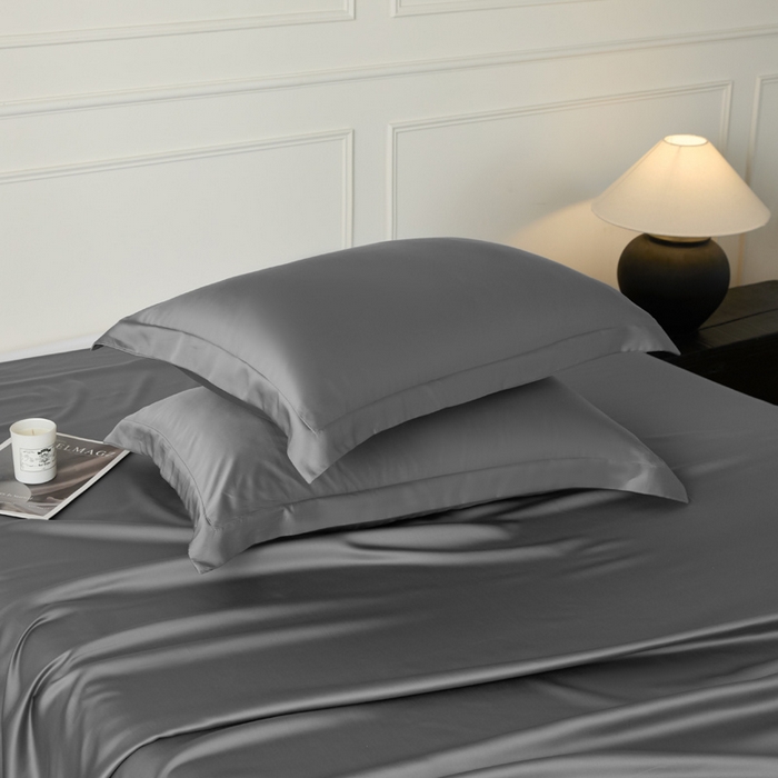 91家纺网 家纺一手货源 找家纺 涵宸家纺 2026新款纯色天丝棉单床单-场景一 床单-星夜灰