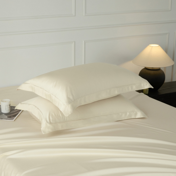 91家纺网 家纺一手货源 找家纺 涵宸家纺 2026新款纯色天丝棉单枕套-场景一 枕套-象牙白