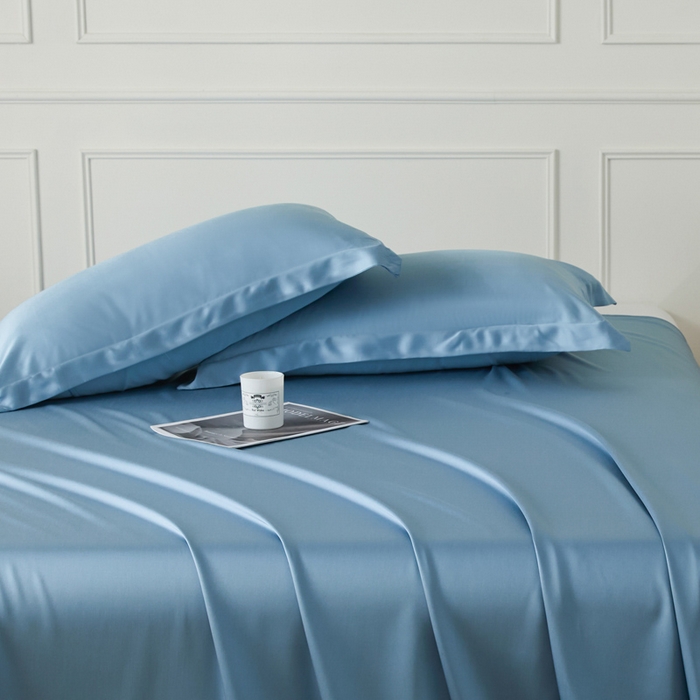 91家纺网 家纺一手货源 找家纺 涵宸家纺 2026新款纯色天丝棉单枕套-场景一 枕套-星耀兰