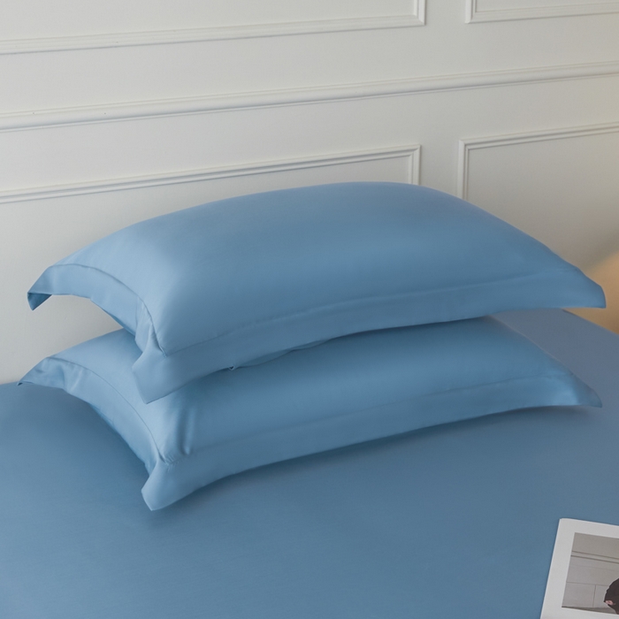 91家纺网 家纺一手货源 找家纺 涵宸家纺 2026新款纯色天丝棉单枕套-场景一 枕套-星耀兰