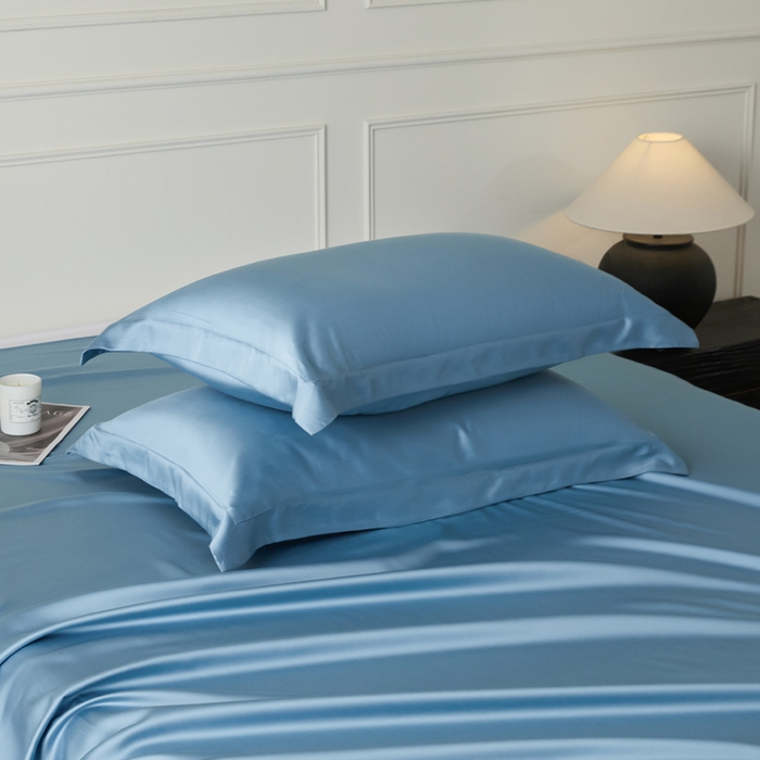 91家纺网 家纺一手货源 找家纺 涵宸家纺 2026新款纯色天丝棉单枕套-场景一 枕套-星耀兰