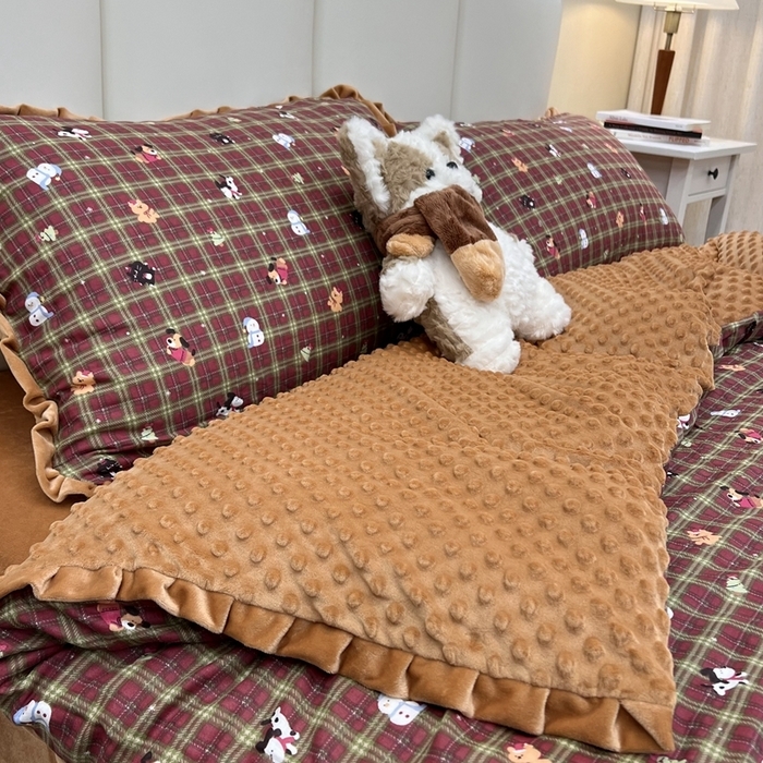 91家纺网 家纺一手货源 找家纺 （总）荣轩家居 2025新款秋冬必备新品棉加绒宝宝绒工艺款四件套（铺床版）