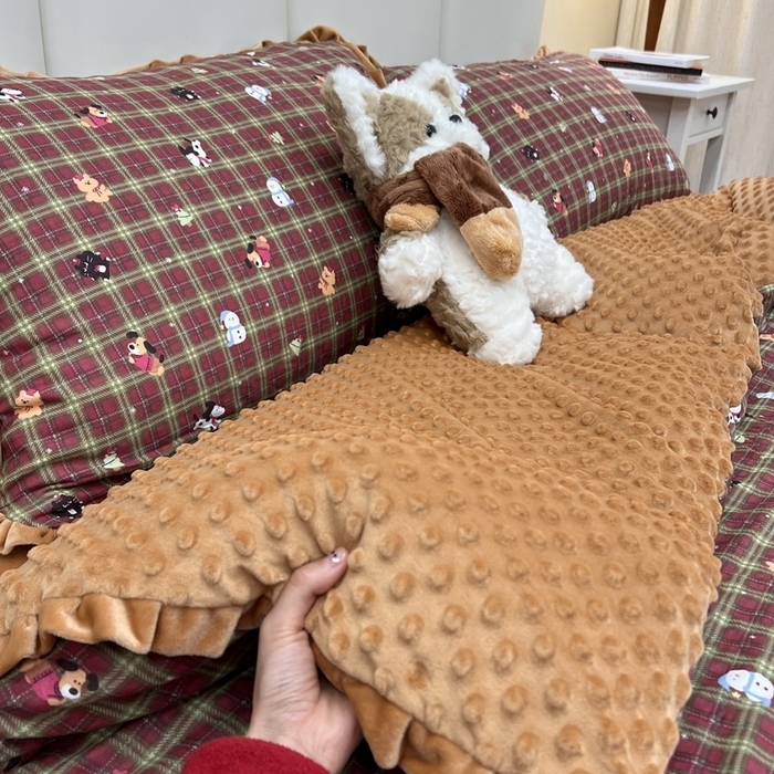 91家纺网 家纺一手货源 找家纺 （总）荣轩家居 2025新款秋冬必备新品棉加绒宝宝绒工艺款四件套（铺床版）