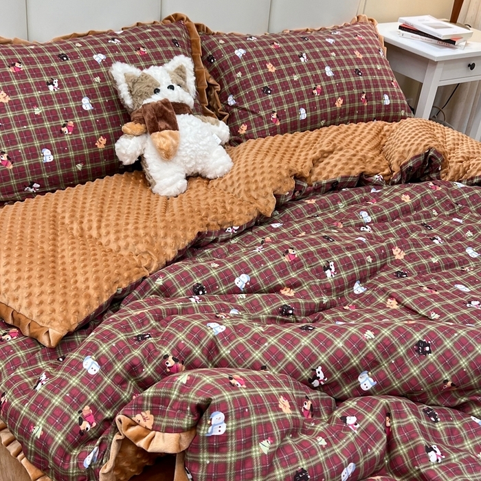 91家纺网 家纺一手货源 找家纺 （总）荣轩家居 2025新款秋冬必备新品棉加绒宝宝绒工艺款四件套（铺床版）