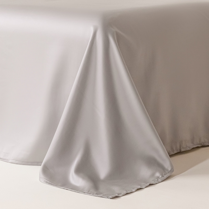 91家纺网 家纺一手货源 找家纺 涵宸家纺 2026新款纯色天丝棉四件套-场景二 玫瑰粉+时尚灰