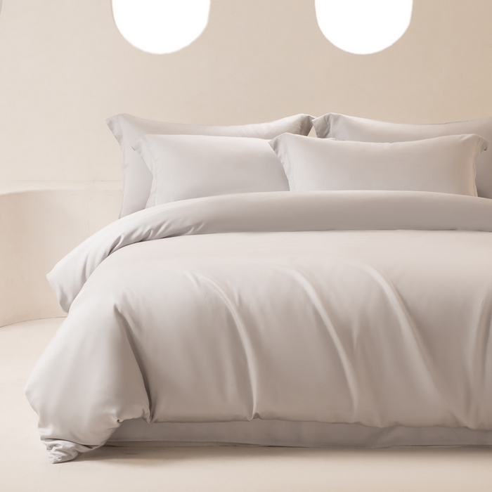 91家纺网 家纺一手货源 找家纺 涵宸家纺 2026新款纯色天丝棉四件套-场景二 太空灰