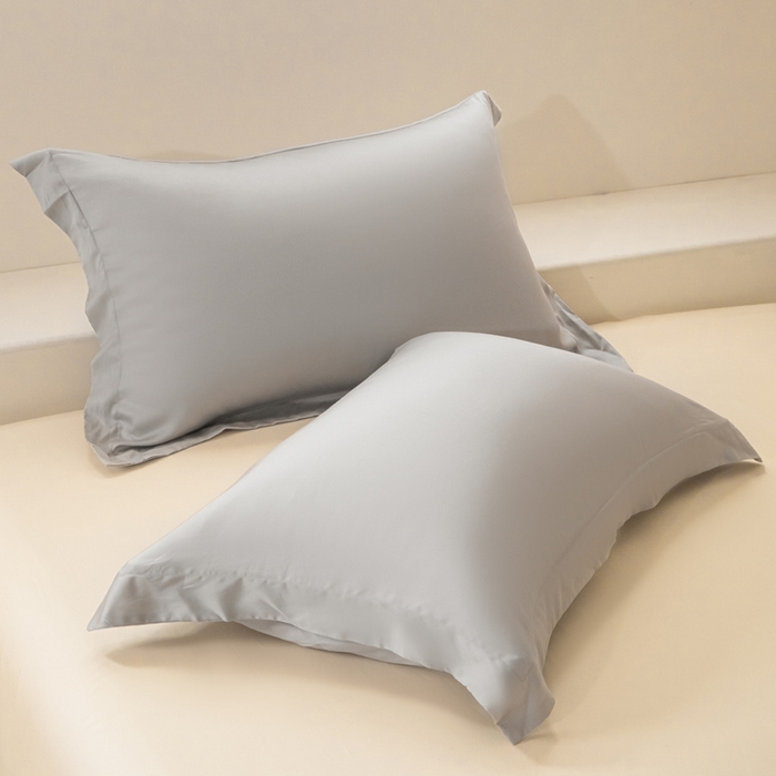 91家纺网 家纺一手货源 找家纺 涵宸家纺 2026新款纯色天丝棉单被套-场景二 时尚灰+象牙白