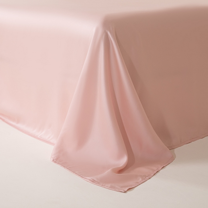 91家纺网 家纺一手货源 找家纺 涵宸家纺 2026新款纯色天丝棉单被套-场景二 象牙白+玫瑰粉