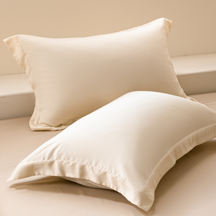 91家纺网 家纺一手货源 找家纺 涵宸家纺 2026新款纯色天丝棉单被套-场景二 象牙白+奶茶杏