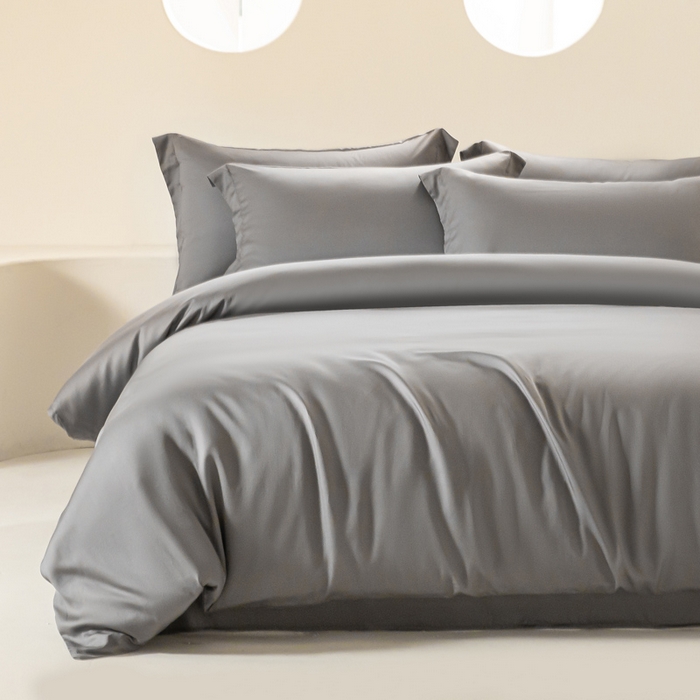 涵宸家纺 2026新款纯色天丝棉单被套-场景二 星夜灰