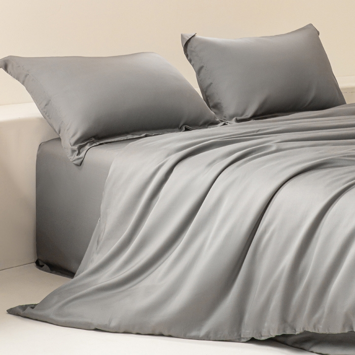 91家纺网 家纺一手货源 找家纺 涵宸家纺 2026新款纯色天丝棉单被套-场景二 星夜灰