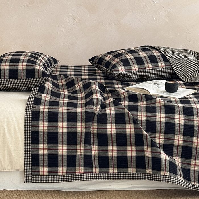 91家纺网 家纺一手货源 找家纺 （总）法芙娜家纺 2026新款双面全棉色织水洗棉床盖