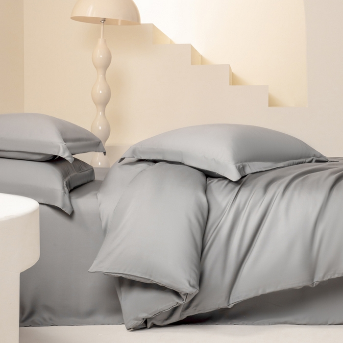 91家纺网 家纺一手货源 找家纺 涵宸家纺 2026新款纯色天丝棉单被套-场景二 星夜灰