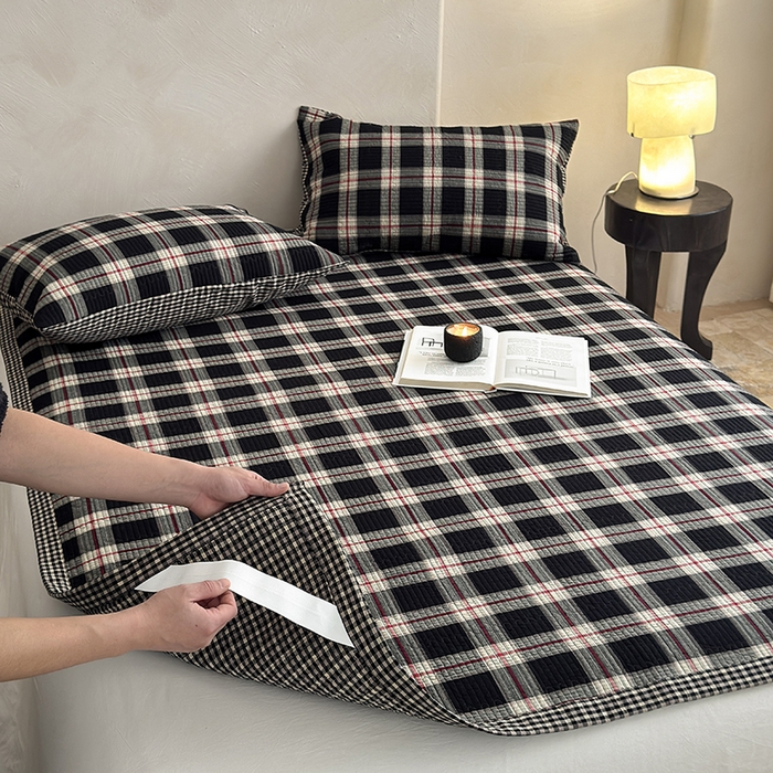 91家纺网 家纺一手货源 找家纺 （总）法芙娜家纺 2026新款双面全棉色织水洗棉床盖