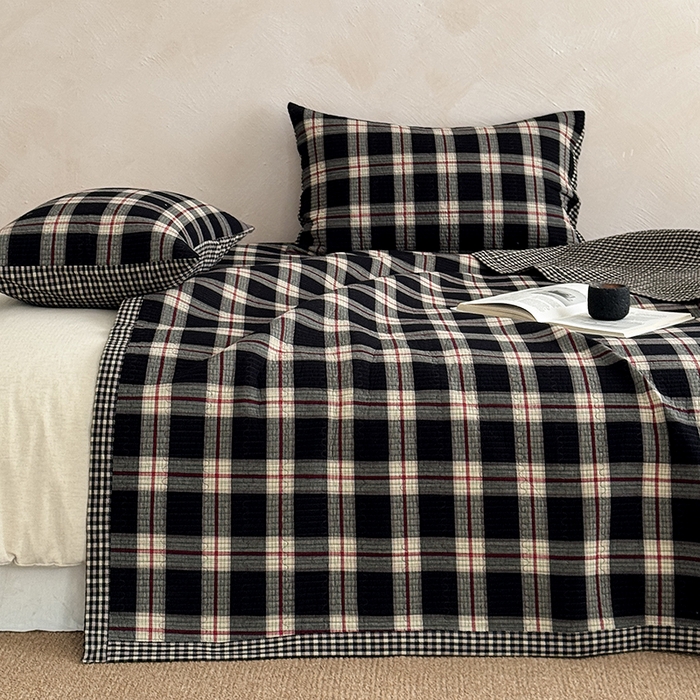 91家纺网 家纺一手货源 找家纺 （总）法芙娜家纺 2026新款双面全棉色织水洗棉床盖