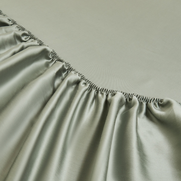 91家纺网 家纺一手货源 找家纺 涵宸家纺 2026新款纯色天丝棉单床笠-场景二 赛琳绿