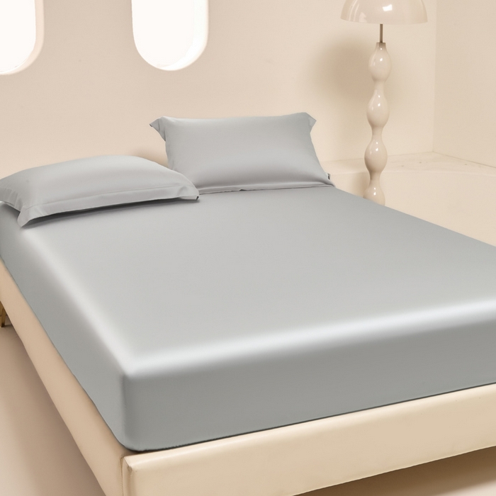 91家纺网 家纺一手货源 找家纺 涵宸家纺 2026新款纯色天丝棉单床笠-场景二 时尚灰