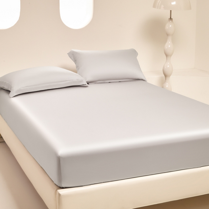 91家纺网 家纺一手货源 找家纺 涵宸家纺 2026新款纯色天丝棉单床笠-场景二 太空灰