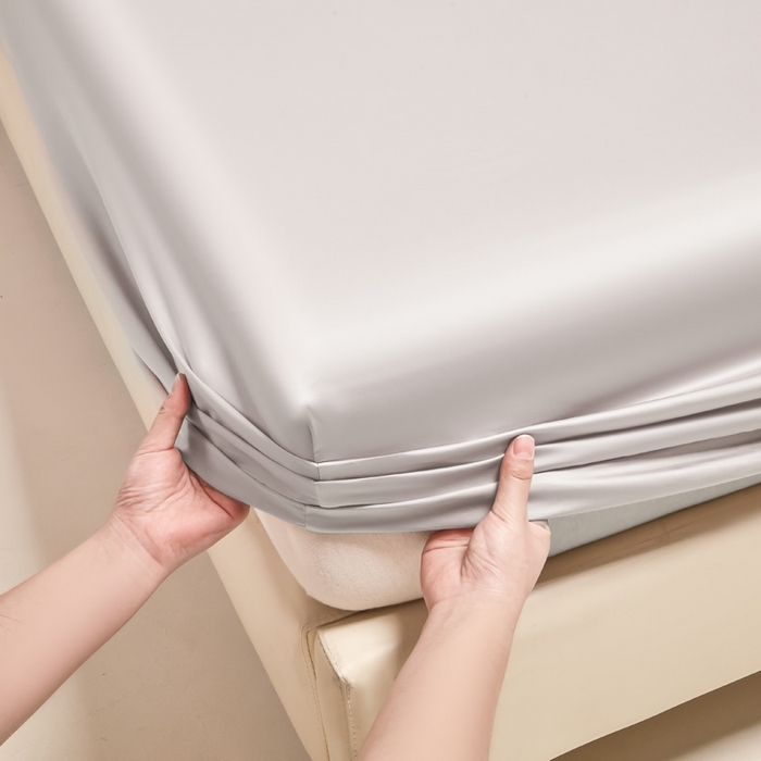 91家纺网 家纺一手货源 找家纺 涵宸家纺 2026新款纯色天丝棉单床笠-场景二 太空灰