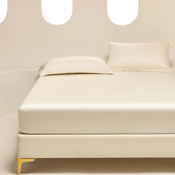 91家纺网 家纺一手货源 找家纺 涵宸家纺 2026新款纯色天丝棉单床笠-场景二 象牙白