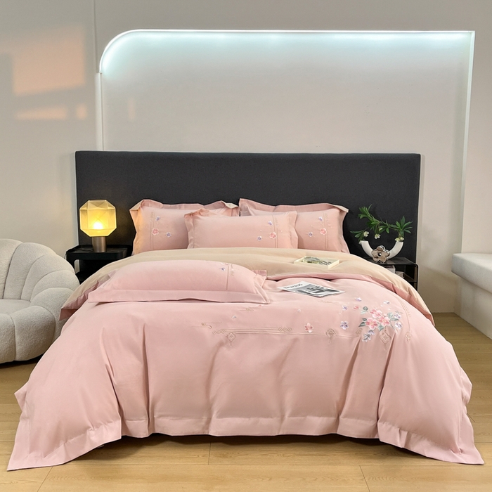 91家纺网 家纺一手货源 找家纺 （总）青柚 2026新款轻奢刺绣国风四件套-争妍