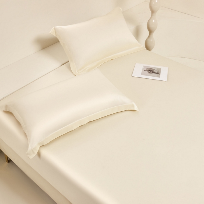 91家纺网 家纺一手货源 找家纺 涵宸家纺 2026新款纯色天丝棉单床笠-场景二 象牙白