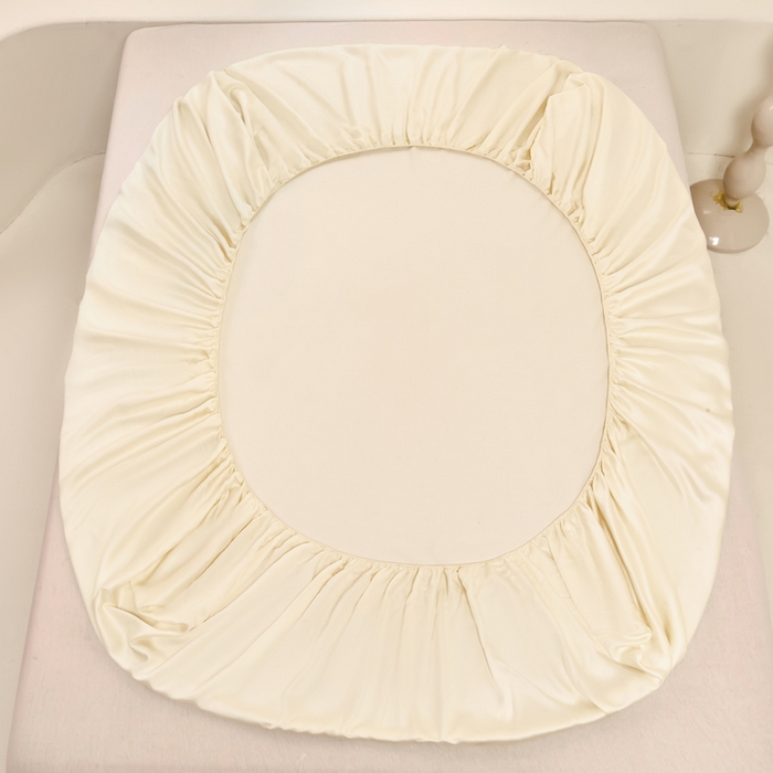 91家纺网 家纺一手货源 找家纺 涵宸家纺 2026新款纯色天丝棉单床笠-场景二 象牙白