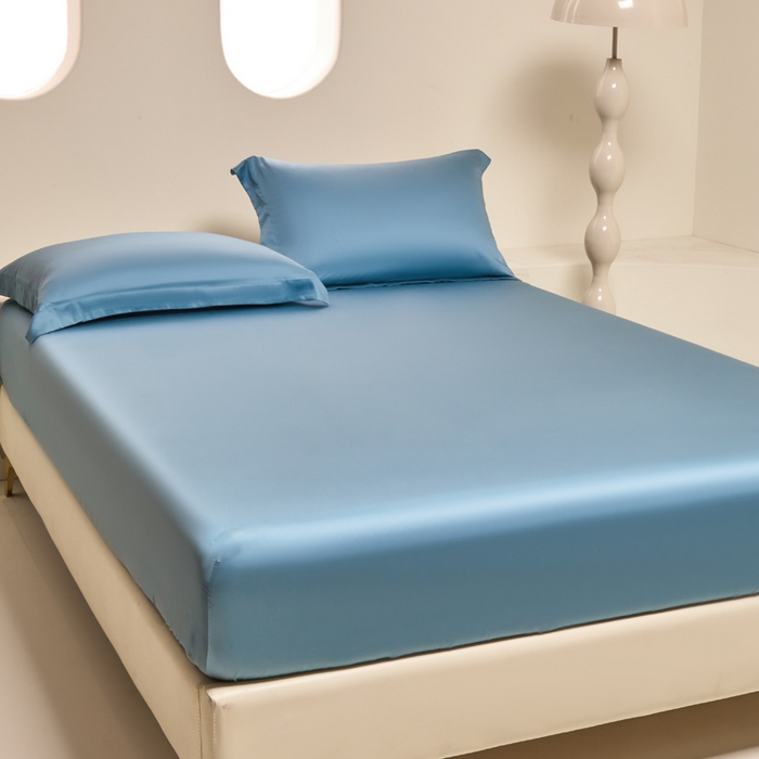 91家纺网 家纺一手货源 找家纺 涵宸家纺 2026新款纯色天丝棉单床笠-场景二 星耀兰